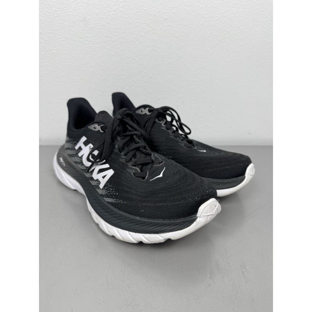 HOKA One One Mach 6 Shoes Womens Size 8 Black White Road Running Athletic